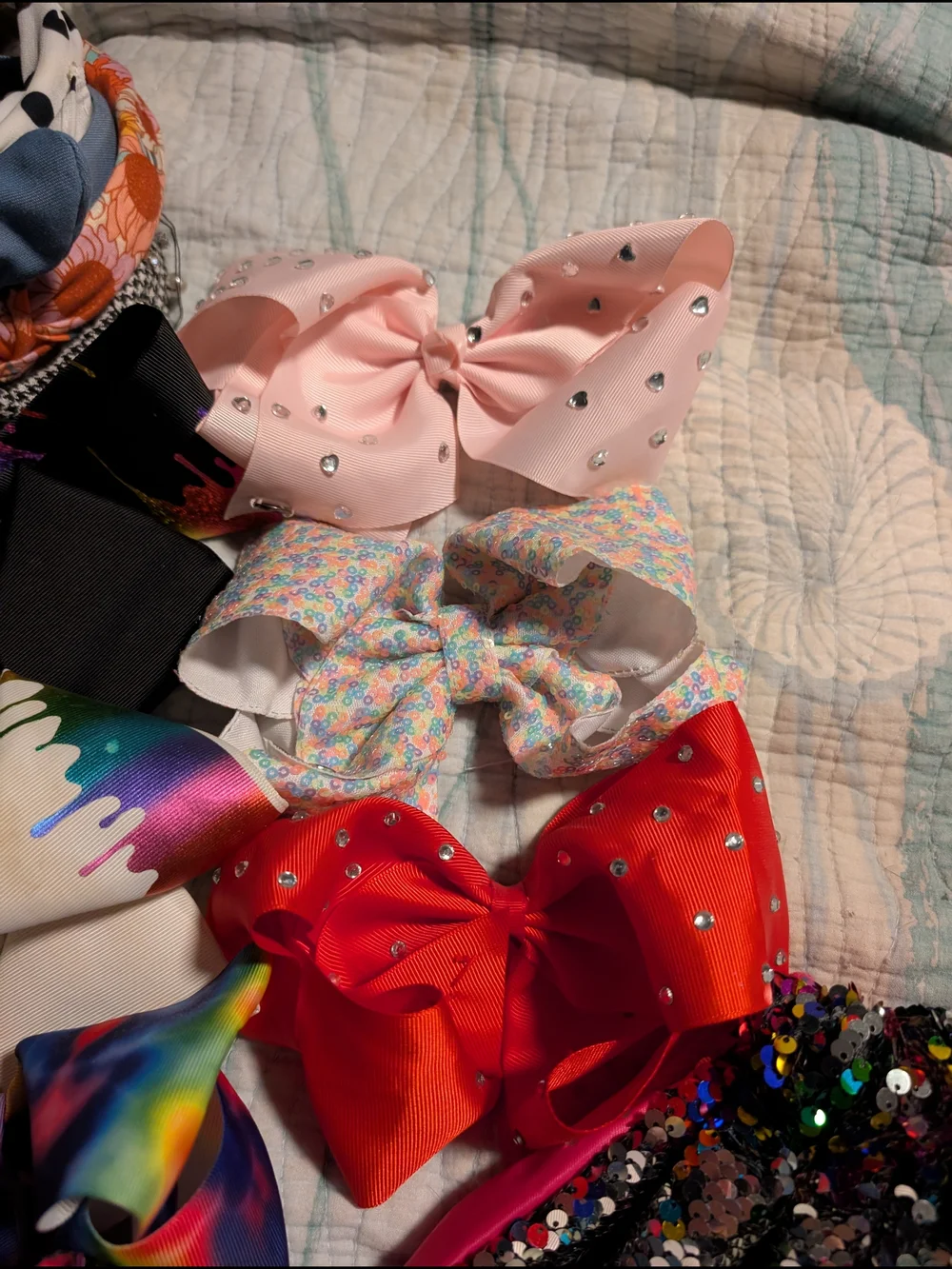 JoJo Siwa Rainbow Sequin & Patterned Hair Bow Bundle - Multicolor